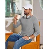 image:imageCOOFANDY Mens Waffle Long Sleeve Shirt Crew Neck Cotton Blend Basic T ShirtLight Gray