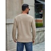 image:imageCOOFANDY Mens Waffle Long Sleeve Shirt Crew Neck Cotton Blend Basic T ShirtMoon Gray