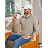 image:imageCOOFANDY Mens Waffle Long Sleeve Shirt Crew Neck Cotton Blend Basic T ShirtMoon Gray