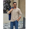 image:imageCOOFANDY Mens Waffle Long Sleeve Shirt Crew Neck Cotton Blend Basic T ShirtMoon Gray