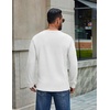 image:imageCOOFANDY Mens Waffle Long Sleeve Shirt Crew Neck Cotton Blend Basic T ShirtWhite
