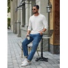 image:imageCOOFANDY Mens Waffle Long Sleeve Shirt Crew Neck Cotton Blend Basic T ShirtWhite