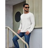 image:imageCOOFANDY Mens Waffle Long Sleeve Shirt Crew Neck Cotton Blend Basic T ShirtWhite