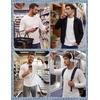 image:imageCOOFANDY Mens Waffle Long Sleeve Shirt Crew Neck TShirts Cotton Tee Shirts01white