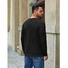 image:imageCOOFANDY Mens Waffle Long Sleeve Shirt Crew Neck TShirts Cotton Tee ShirtsBlack
