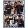 image:imageCOOFANDY Mens Waffle Long Sleeve Shirt Crew Neck TShirts Cotton Tee ShirtsBlack