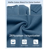 image:imageCOOFANDY Mens Waffle Long Sleeve Shirt Crew Neck TShirts Cotton Tee ShirtsBluegray