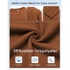 image:imageCOOFANDY Mens Waffle Long Sleeve Shirt Crew Neck TShirts Cotton Tee ShirtsBrown