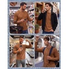 image:imageCOOFANDY Mens Waffle Long Sleeve Shirt Crew Neck TShirts Cotton Tee ShirtsBrown