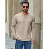 image:imageCOOFANDY Mens Waffle Long Sleeve Shirt Crew Neck TShirts Cotton Tee ShirtsLight Khaki