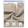 image:imageCOOFANDY Mens Waffle Long Sleeve Shirt Crew Neck TShirts Cotton Tee ShirtsLight Khaki