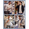 image:imageCOOFANDY Mens Waffle Long Sleeve Shirt Crew Neck TShirts Cotton Tee ShirtsLight Khaki
