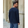 image:imageCOOFANDY Mens Waffle Long Sleeve Shirt Crew Neck TShirts Cotton Tee ShirtsNavy Blue