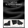 image:imageCOOFANDY Mens Waffle Long Sleeve Shirt Crewneck T Shirt Casual Pullover TeeBlack