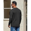 image:imageCOOFANDY Mens Waffle Long Sleeve Shirt Crewneck T Shirt Casual Pullover TeeBlack
