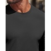 image:imageCOOFANDY Mens Waffle Long Sleeve Shirt Crewneck T Shirt Casual Pullover TeeBlack