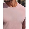 image:imageCOOFANDY Mens Waffle Long Sleeve Shirt Crewneck T Shirt Casual Pullover TeeDusty Pink