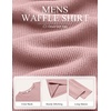 image:imageCOOFANDY Mens Waffle Long Sleeve Shirt Crewneck T Shirt Casual Pullover TeeDusty Pink