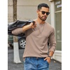 image:imageCOOFANDY Mens Waffle Long Sleeve Shirt Crewneck T Shirt Casual Pullover TeeKhaki