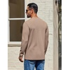 image:imageCOOFANDY Mens Waffle Long Sleeve Shirt Crewneck T Shirt Casual Pullover TeeKhaki