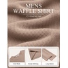 image:imageCOOFANDY Mens Waffle Long Sleeve Shirt Crewneck T Shirt Casual Pullover TeeKhaki