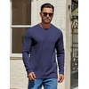 image:imageCOOFANDY Mens Waffle Long Sleeve Shirt Crewneck T Shirt Casual Pullover TeeNavy Blue