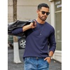 image:imageCOOFANDY Mens Waffle Long Sleeve Shirt Crewneck T Shirt Casual Pullover TeeNavy Blue