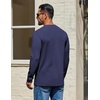 image:imageCOOFANDY Mens Waffle Long Sleeve Shirt Crewneck T Shirt Casual Pullover TeeNavy Blue