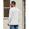 image:imageCOOFANDY Mens Waffle Long Sleeve Shirt Crewneck T Shirt Casual Pullover TeeWhite