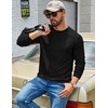 image:imageCOOFANDY Mens Waffle Long Sleeve Shirts Casual Pullover Crew Neck T ShirtAll Black