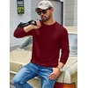 image:imageCOOFANDY Mens Waffle Long Sleeve Shirts Casual Pullover Crew Neck T ShirtBurgundy