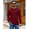 image:imageCOOFANDY Mens Waffle Long Sleeve Shirts Casual Pullover Crew Neck T ShirtBurgundy