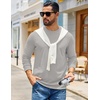 image:imageCOOFANDY Mens Waffle Long Sleeve Shirts Casual Pullover Crew Neck T ShirtLight Grey