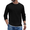 image:imageCOOFANDY Long Sleeve T Shirt Men Casual Shirts Tee Shirts Black Tees for Men Cotton Waffle Pullover