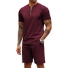 image:imageCOOFANDY Mens 2 Piece Set Short Sleeve Polo Shirt and Shorts Summer SuitsDate Red