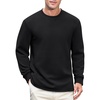 image:imageCOOFANDY Mens Crew Neck Sweatshirt Lightweight Fleece Pullover TShirtBlack