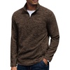 image:imageCOOFANDY Mens Fleece Quarter Zip Pullover Long Sleeve Thermal SweatshirtBrown