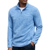 image:imageCOOFANDY Mens Fleece Quarter Zip Pullover Long Sleeve Thermal SweatshirtLight Blue