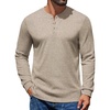 image:imageCOOFANDY Mens Henley Shirts Long Sleeve Button T Shirts Casual Pullover TeeA  Heather Khaki