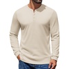 image:imageCOOFANDY Mens Henley Shirts Long Sleeve Button T Shirts Casual Pullover TeeBeige