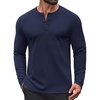 image:imageCOOFANDY Mens Henley Shirts Long Sleeve Casual Pullover Button TShirtNavy Blue