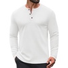 image:imageCOOFANDY Mens Henley Shirts Long Sleeve Casual Pullover Button TShirtWhite