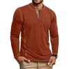 image:imageCOOFANDY Mens Henley Shirts Long Sleeve Casual TShirts Lightweight TeeCaramel