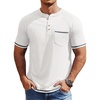image:imageCOOFANDY Mens Henley Shirts Short Sleeve Casual Button TShirts Basic Tee Shirts Summer Vintage T Shirts with PocketA Pure White
