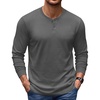 image:imageCOOFANDY Mens Henley TShirts Long Sleeve Casual Cotton Pullover ShirtGrey