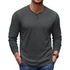 image:imageCOOFANDY Mens Henley TShirts Long Sleeve Casual Cotton Pullover ShirtHeater Grey