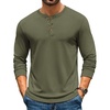 image:imageCOOFANDY Mens Henley TShirts Long Sleeve Casual Pullover Shirt Basic TopsArmy Green
