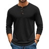 image:imageCOOFANDY Mens Henley TShirts Long Sleeve Casual Pullover Shirt Basic TopsBlack