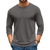 image:imageCOOFANDY Mens Henley TShirts Long Sleeve Casual Pullover Shirt Basic TopsDark Grey
