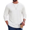 image:imageCOOFANDY Mens Long Sleeve T Shirt Cotton Blend Casual Tee ShirtsWhite